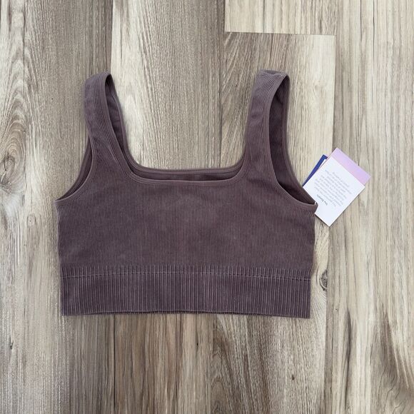 LabJoy Women’s Seamless Scoop Active Rib Bra – Brown, Size Large - Picture 5 of 5